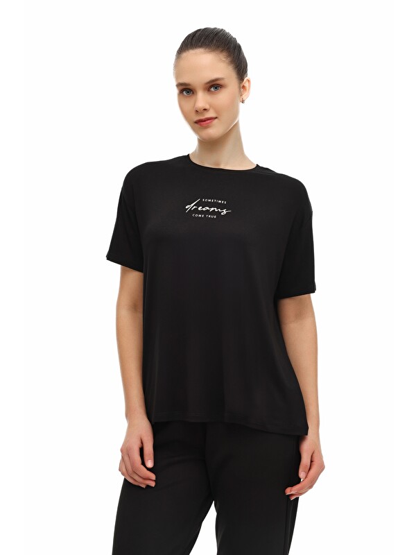 Kinetix WL 11PONTO 6FX Siyah Kadın Kısa Kol T-Shirt