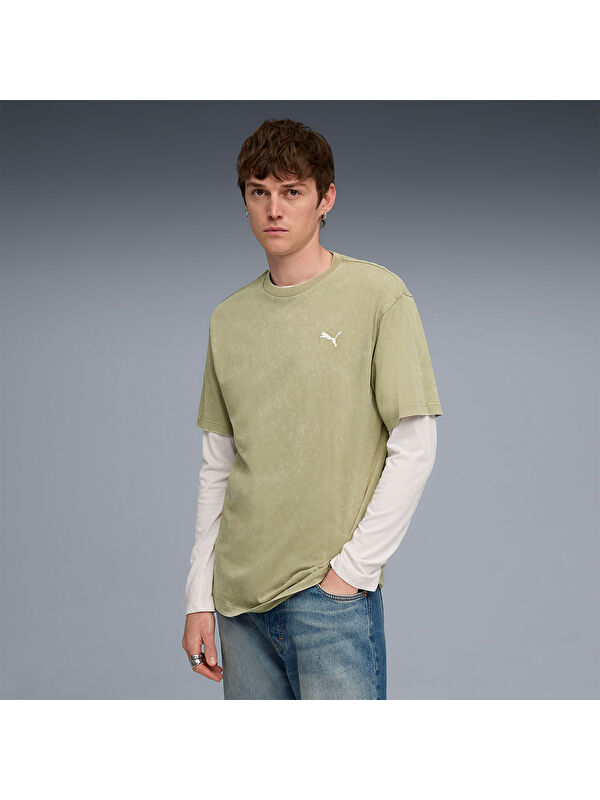 Puma Essentials Elevated Wash Erkek Yeşil Tişört
