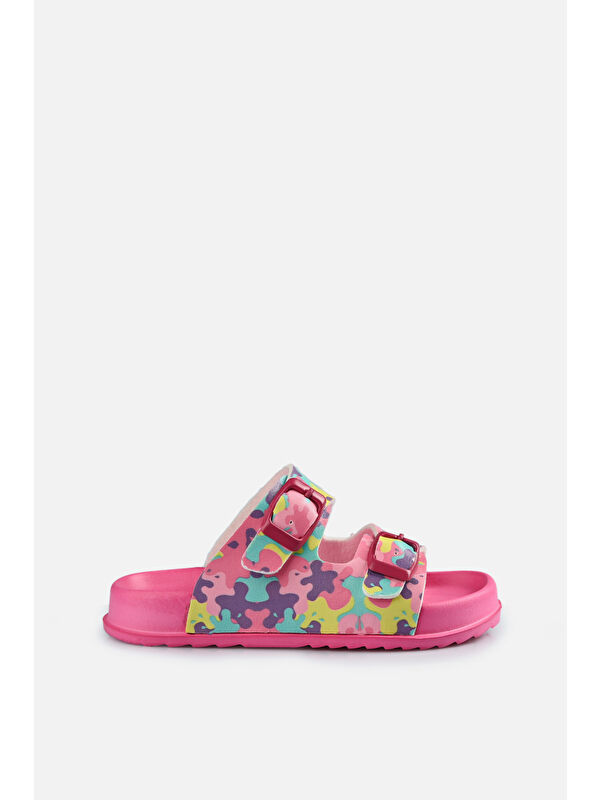 Gibli II Baskılı Kız Bebek Fuşya Terlik - Görsel 2