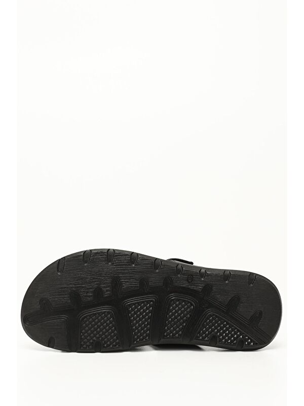 Siyah Hakiki Deri Erkek Sandalet 42429 - Görsel 5