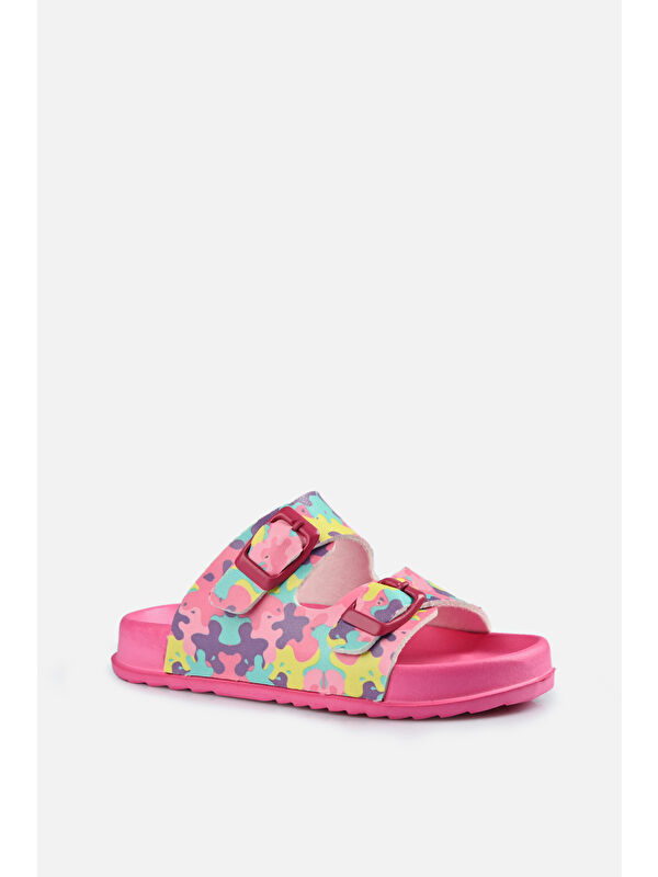 Gibli II Baskılı Kız Bebek Fuşya Terlik - Görsel 3