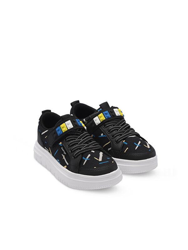 NUMANCIA Erkek Çocuk Sneaker Ayakkabı Siyah / Mavi - Görsel 3