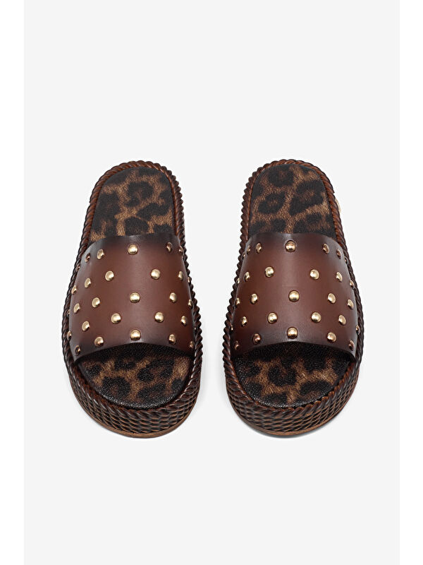 Tonny Black Kırmızı Tonny Black Poli Taban Kadın Düz Boncuk Detaylı Terlik