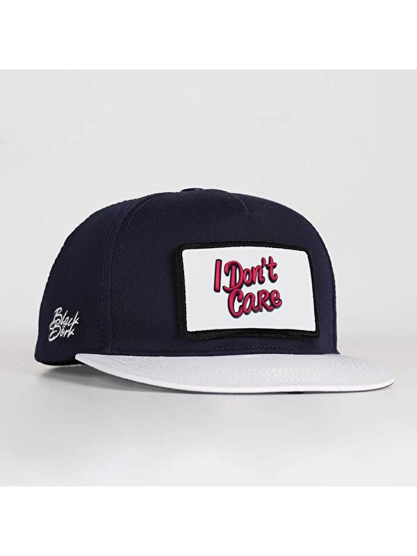 BlackBörk I Don't Care Logolu Beyaz-Lacivert Hip Hop Şapka