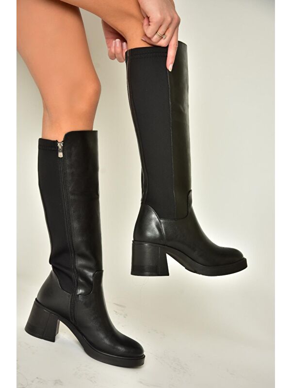 T2821323 Siyah Kadın Çizme - Görsel 5