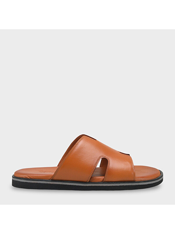 Capone Outfitters Wendell Geniş Bantlı Hakiki Deri Erkek Terlik