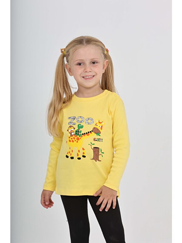 Toontoykids Kız Çocuk Zürafa Baskılı Sweatshirt