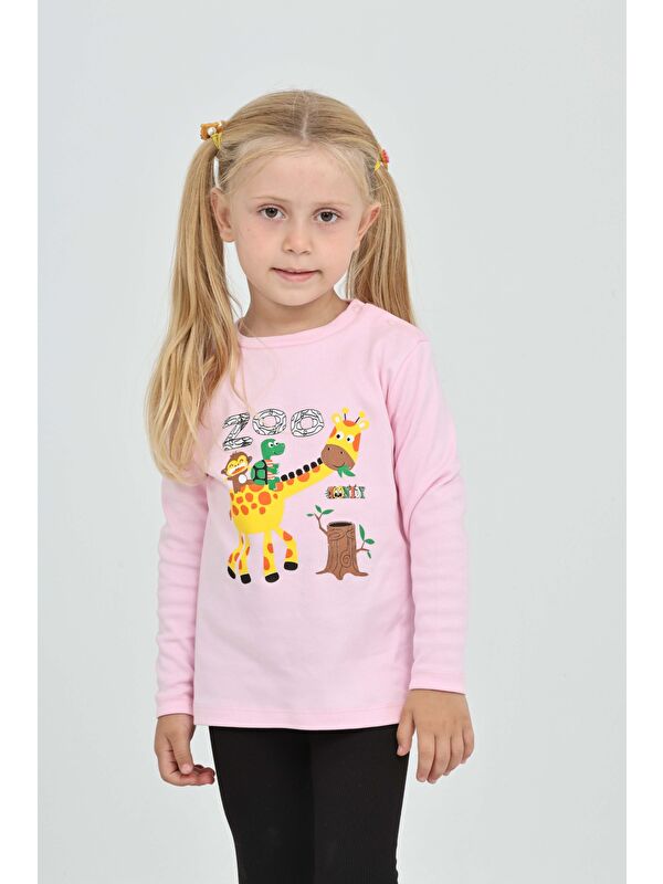 Toontoykids Kız Çocuk Zürafa Baskılı Sweatshirt