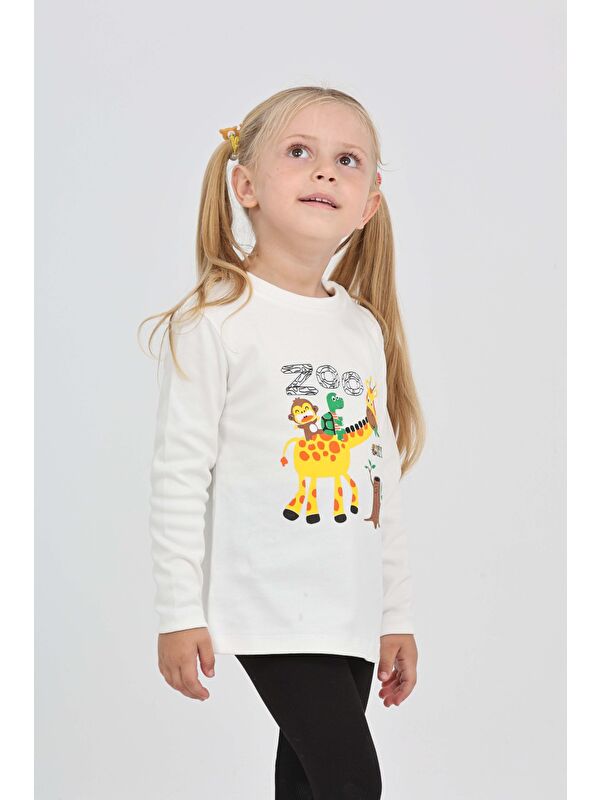 Toontoykids Kız Çocuk Zürafa Baskılı Sweatshirt