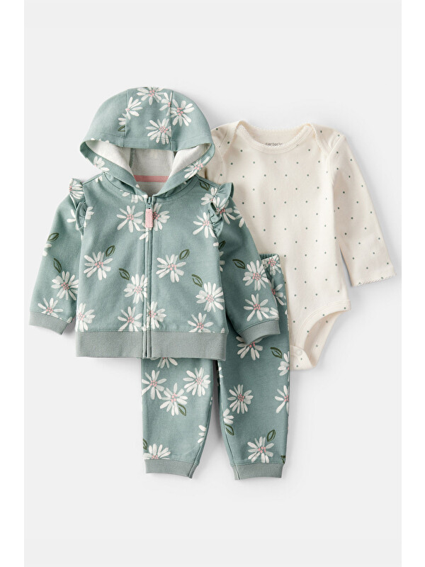 Carter's Kız Bebek Mint 3Lü Hırkalı