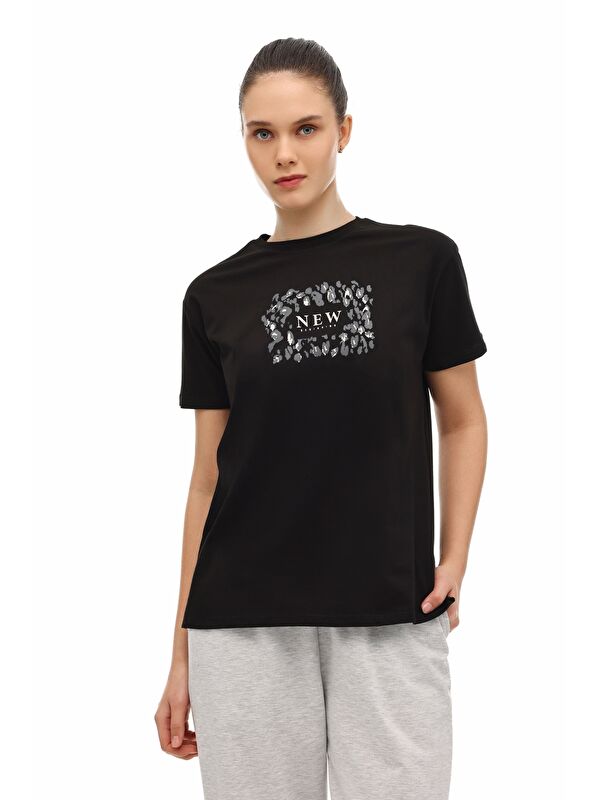 Kinetix WL 11PATRICA 6FX Siyah Kadın Kısa Kol T-Shirt