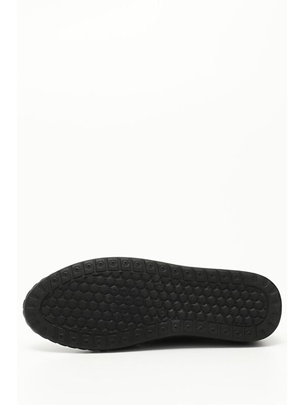 SİYAH Hakiki Deri Yuvarlak Burun Dolgu Taban Bağcıklı Kadın Ayakkabı 42642 - Görsel 5