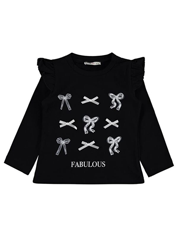 Civil Girls FABULOUS BASKILI 2-5 Yaş Sweatshirt - Siyah 3-4 Yaş
