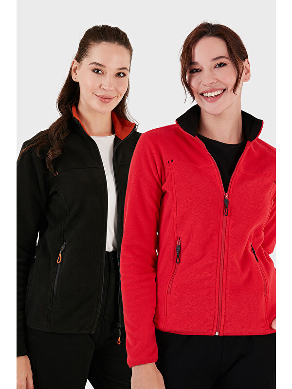 Lela Slim Fit Anti-Pilling Tüylenme Yapmayan Fermuarlı Cepli Hırka 2' li Paket Polar 5907002S2