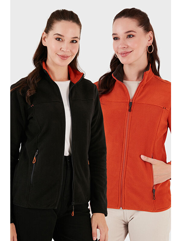 Lela Slim Fit Anti-Pilling Tüylenme Yapmayan Fermuarlı Cepli Hırka 2' li Paket Polar 5907002S2