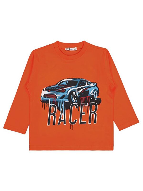 Civil Boys Racer Baskılı 2-5 Yaş Sweatshirt - Turuncu 3-4 Yaş