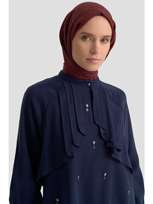 ARMİNE Aksesuar Detaylı Lyocell Tunik 25K4945 Lacivert