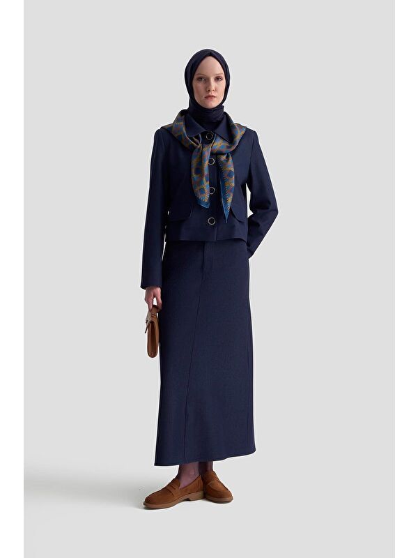 ARMİNE Blazer Ceketli Lyocell Takım 25Kd1706 Lacivert