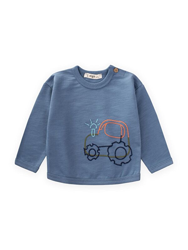 CİGİT Erkek Çocuk Nakışlı Sweatshirt