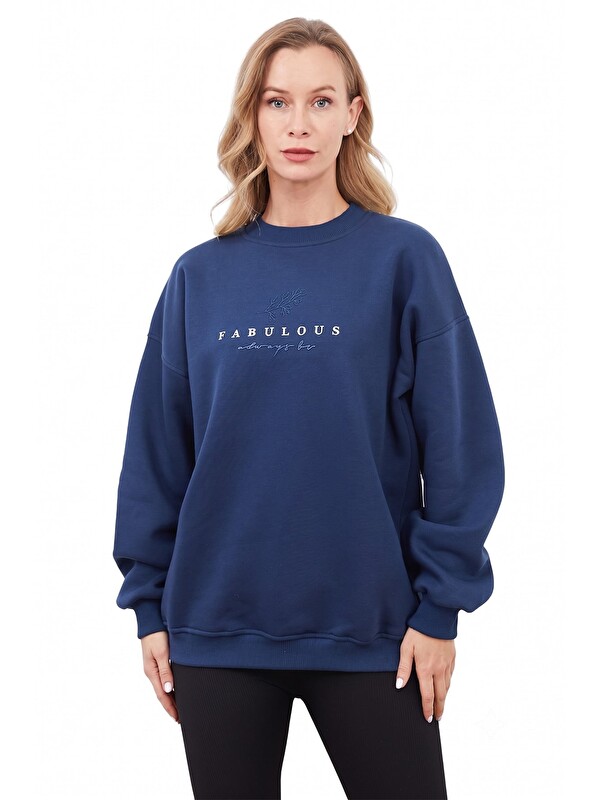 Fullamoda 3 İplik Fabulous Baskılı Sweatshirt