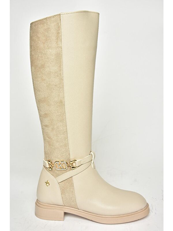 T9730009 Bej Kadın Çizme - Görsel 6