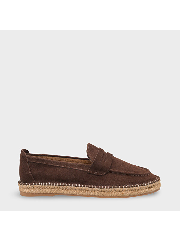Capone Outfitters Boris Hakiki Deri Süet Espadril Tabanlı Erkek Ayakkabı