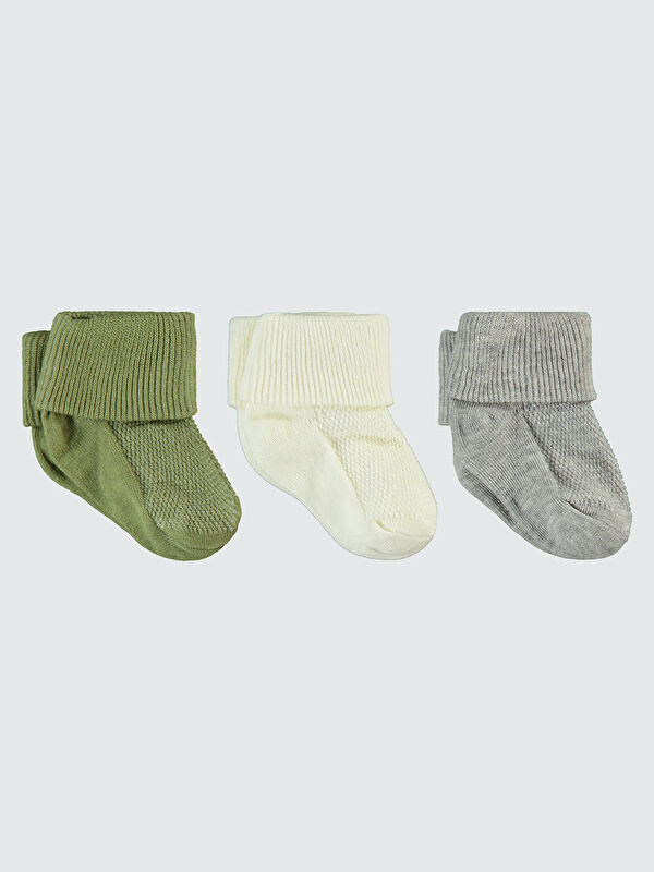 Civil Baby Bebek 3'lü Çorap Set 0-24 Ay Krem
