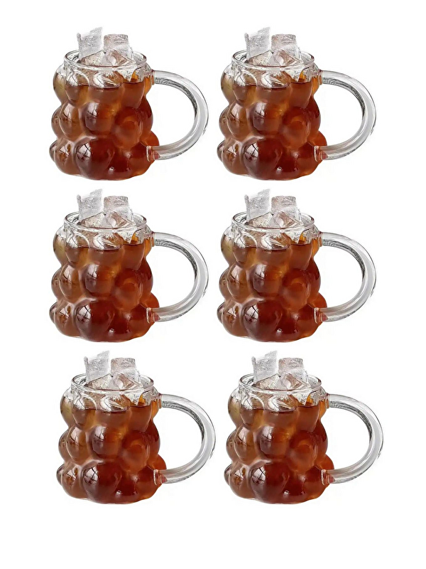 Kitchen Design Lab 350 ml Üzüm Bubble Cam Kupa 6 Adet