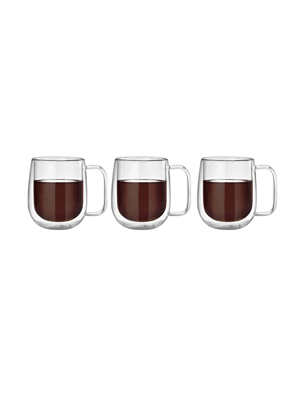 Kitchen Design Lab Çift Cidarlı Borosilikat Cam Kupa 300 ml 3 Adet 2769