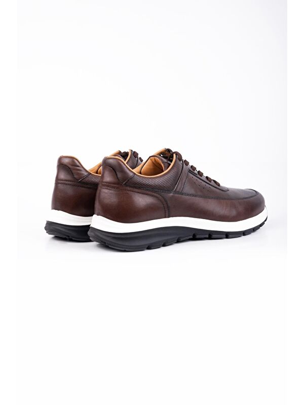 Koyu Kahverengi %100 Deri Analin Bağcıklı Casual Ayakkabı 1033245161 - Görsel 6