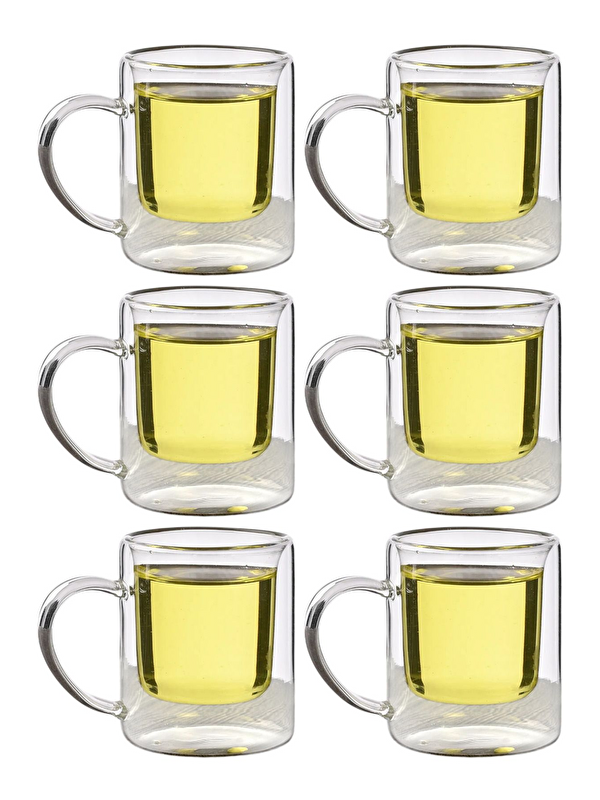 Kitchen Design Lab Çift Cidarlı Borosilikat Cam Kupa 200 ml 6 Adet-1837