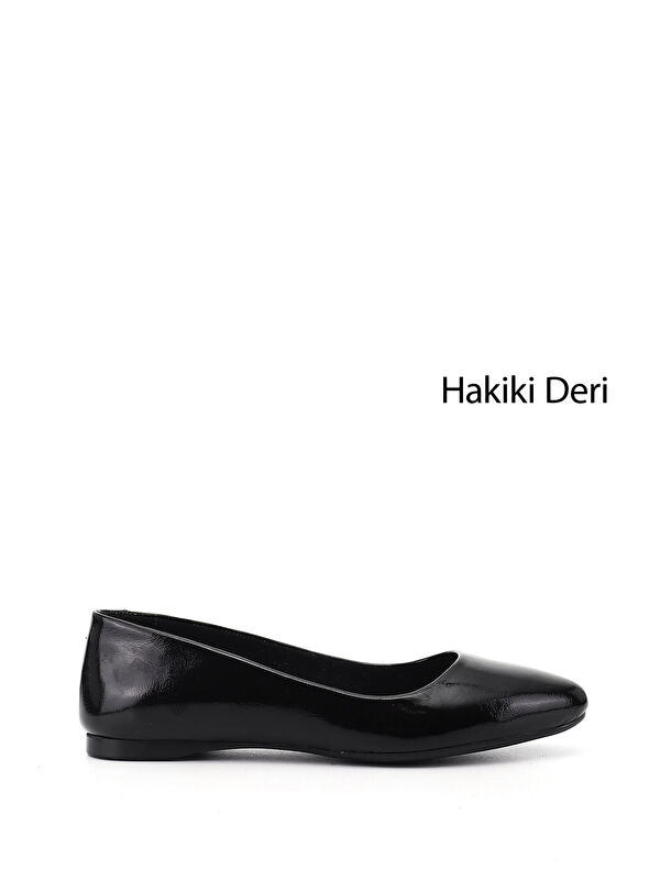 Gonderi(r) Kahverengi Gonderi(r) Sivri Burun Kadın Düz Taban Hakiki Deri Babet