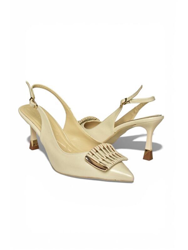Fox Shoes Bej Kadın Topuklu Ayakkabı Y308203160