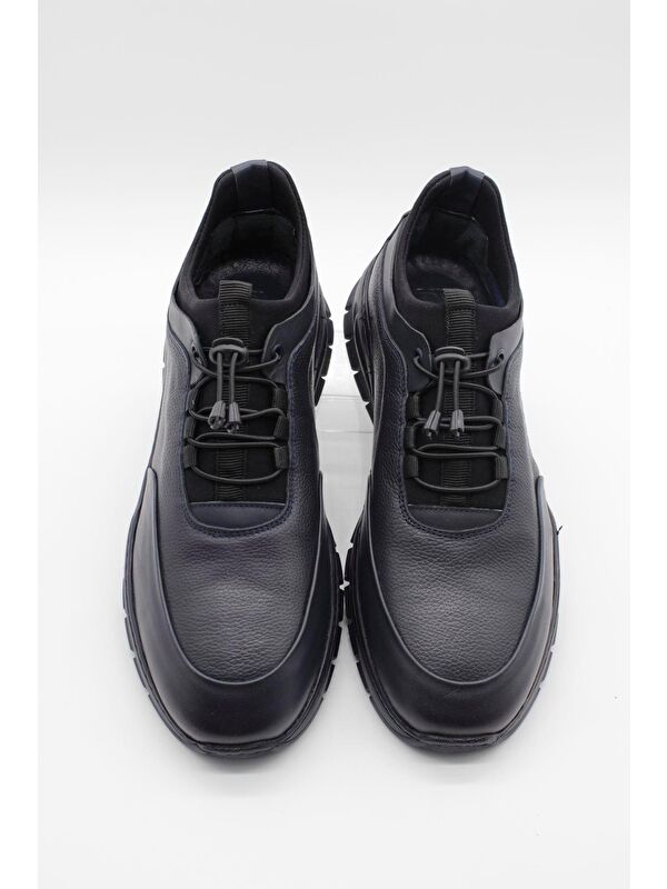 Koyu Lacivert %100 Deri Analin Bağcıklı Casual Ayakkabı 1033245165 - Görsel 6