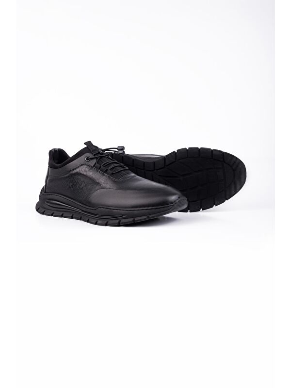 Siyah %100 Deri Analin Bağcıklı Casual Ayakkabı 1033245165 - Görsel 4