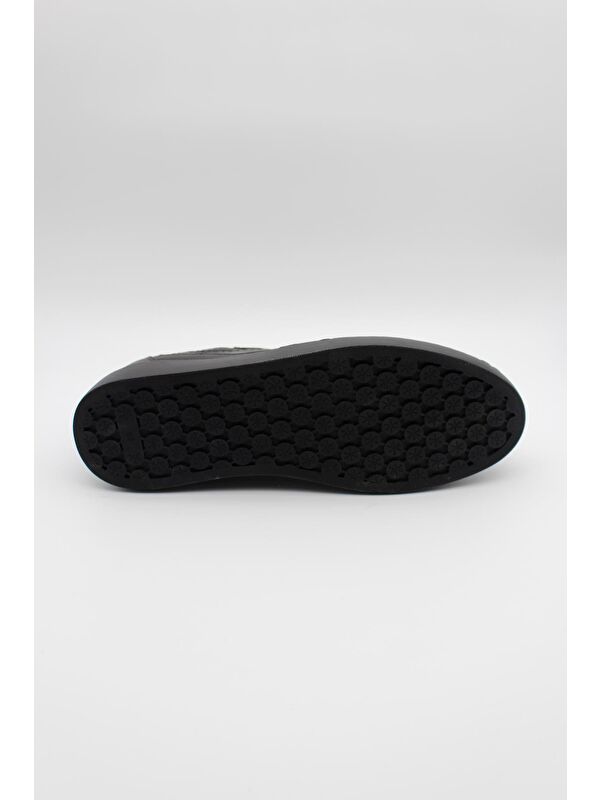 Siyah Hakiki Deri Kauçuk Taban Bağcıklı Casual Ayakkabı 1033235118 - Görsel 3