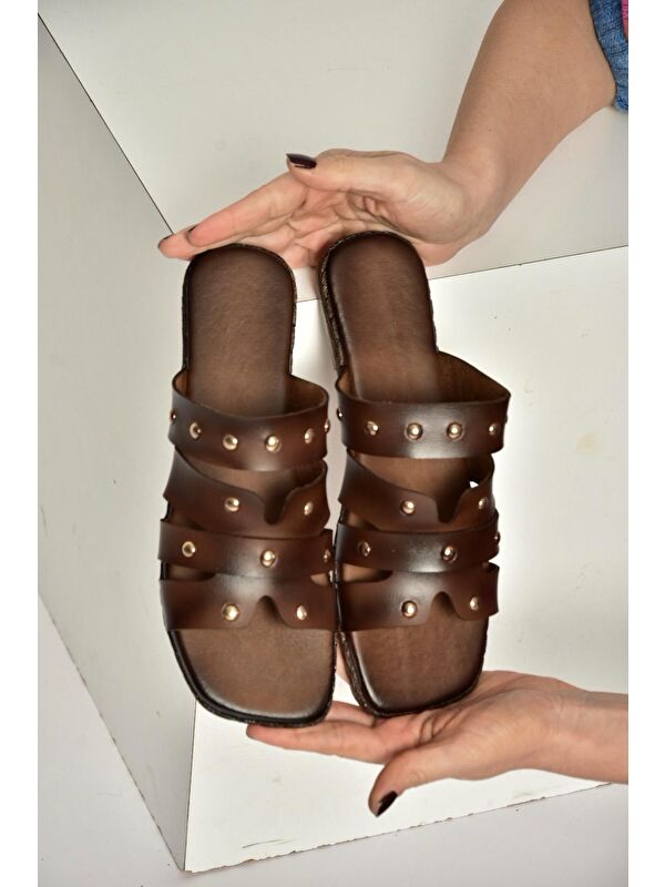 Fox Shoes Kahverengi Fox Shoes Terlik Kadın Y390755203