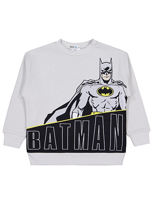 Batman Baskılı 6-9 Yaş Sweatshirt - Gri