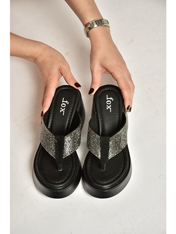 Fox Shoes Siyah Kadın Terlik Y973525309