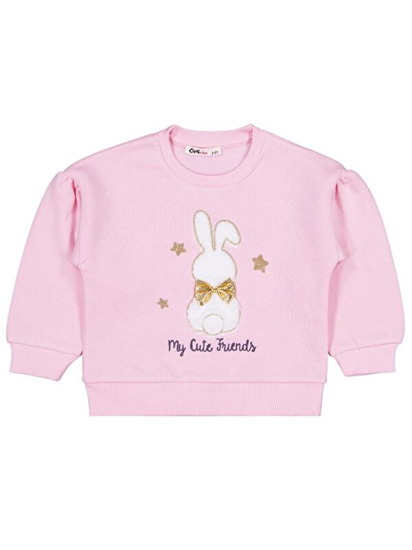 Civil Girls Tavşan Nakışlı 2-5 Yaş Sweatshirt
