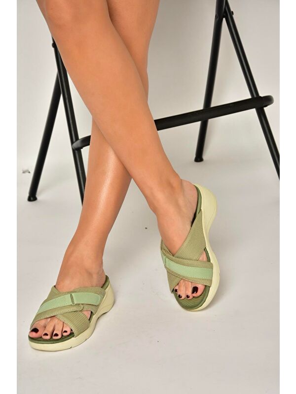 Fox Shoes Yeşil Kadın Terlik Y973935004