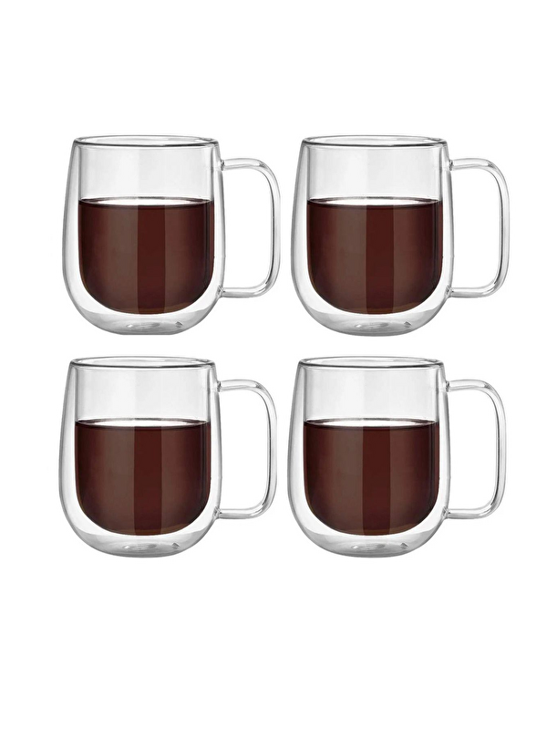 Kitchen Design Lab Çift Cidarlı Borosilikat Cam Kupa 300 ml 4 Adet 2769