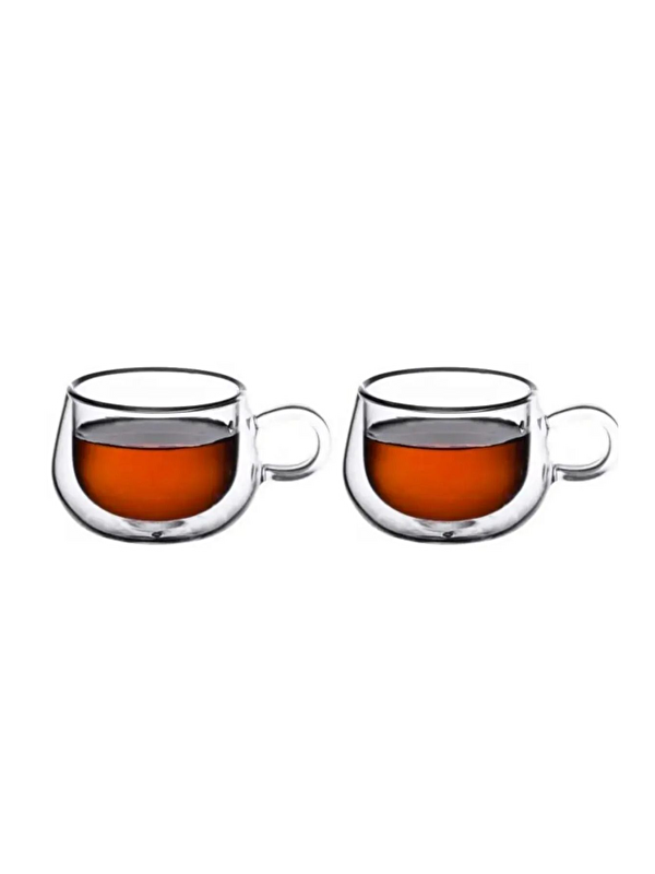 Kitchen Design Lab Çift Cidarlı 200 ml Kulplu Cam Bardak  2 Adet 2673
