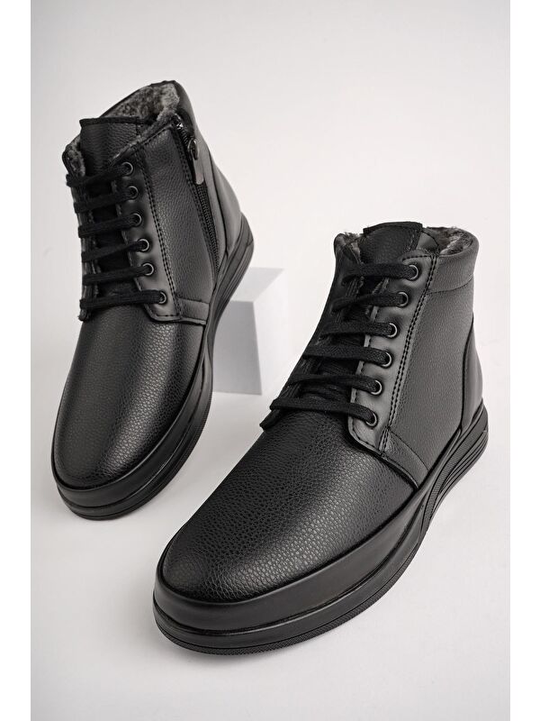 DEWEY Fermuarlı Bağcıklı Kürklü Soğuk Geçirmez Erkek Bot - Görsel 3