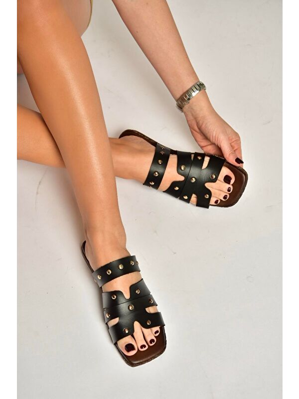 Fox Shoes Kahverengi Fox Shoes Terlik Kadın Y390755203