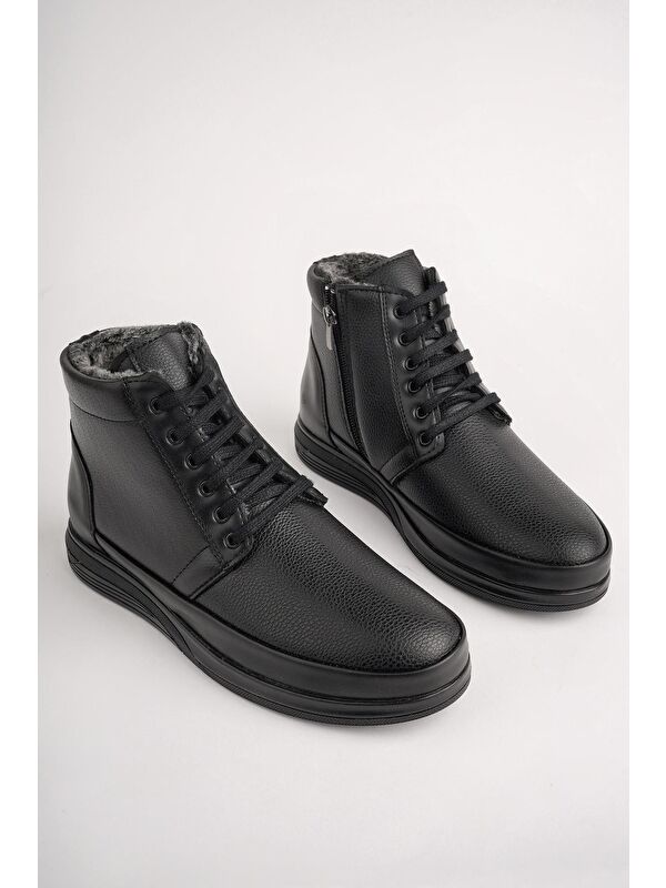 DEWEY Fermuarlı Bağcıklı Kürklü Soğuk Geçirmez Erkek Bot - Görsel 6