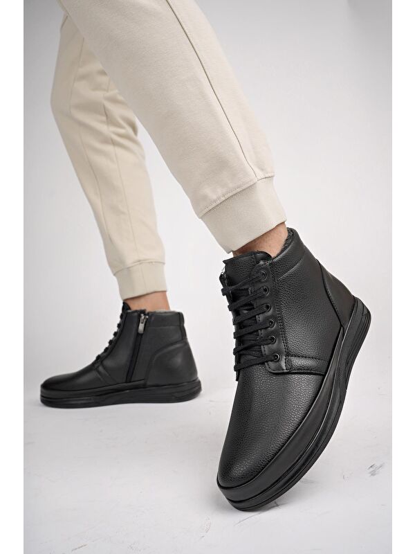 DEWEY Fermuarlı Bağcıklı Kürklü Soğuk Geçirmez Erkek Bot - Görsel 7