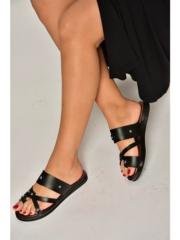 Fox Shoes Siyah Fox Shoes Terlik Kadın Y390022603