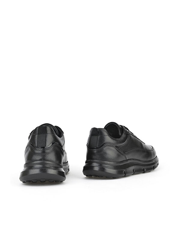 Erkek Hakiki Deri Sneaker 151983ZF902 Siyah - Görsel 4