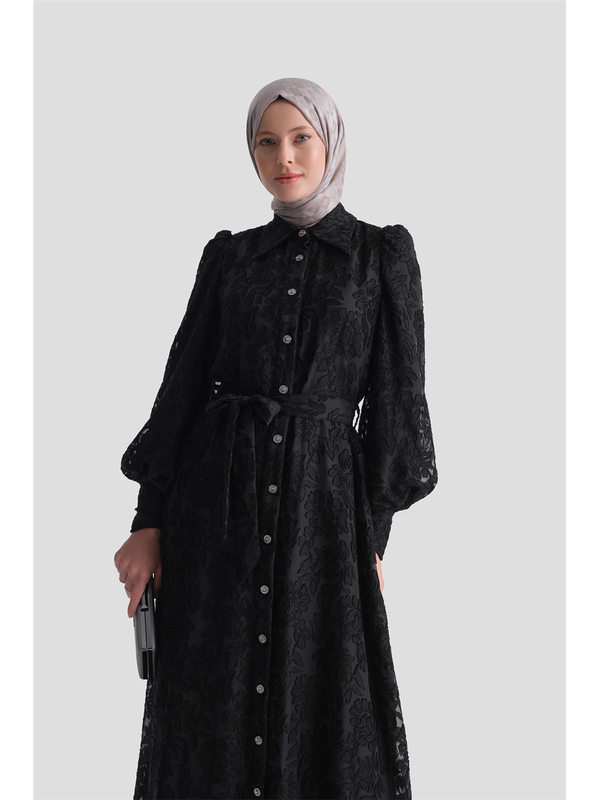 ARMİNE Dantel Elbise Siyah